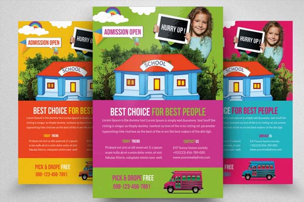 School Admission Flyer PSD Template