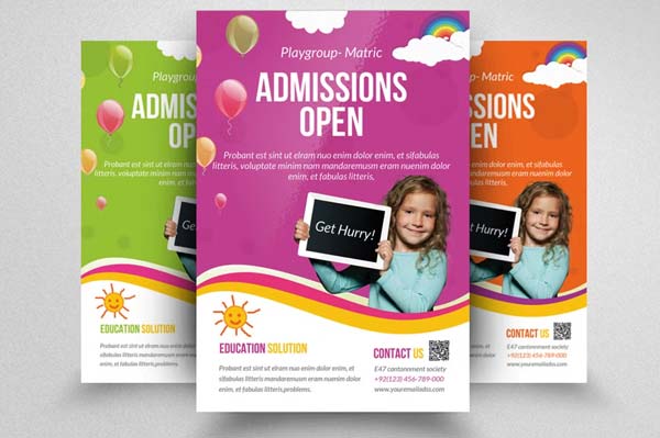 School Admission Open Flyer Template