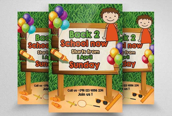 School Now Flyer PSD Templates
