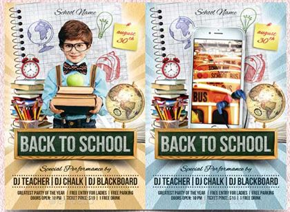 School Party Flyer PSD Templates