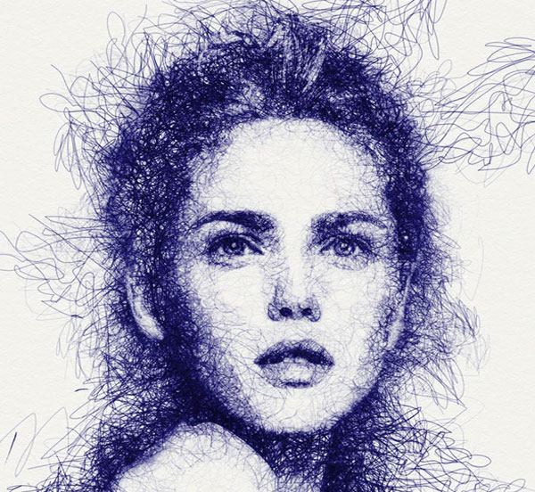 Scribble Pen Sketch Photoshop Action