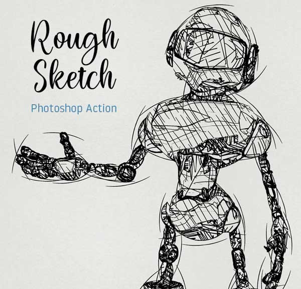 Scribble Rough Sketch Photoshop Action