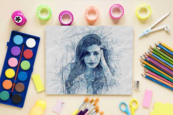 Scribble Sketch Photoshop Actions | Free & Premium Photoshop Action Design Templates