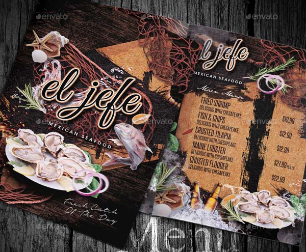 Seafood Menu Flyer Template