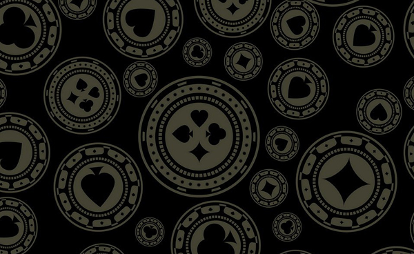 Seamless Dark Casino Chips Pattern