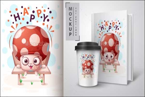 Seated Mushroom Mockup