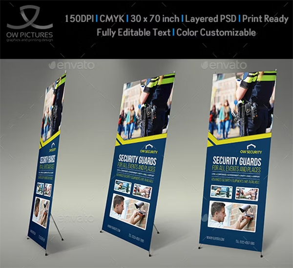 Security Guards Signage Template