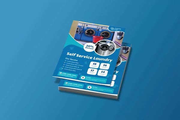 Self Service Laundry Flyer And Brochure Templates