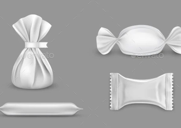 Set Reastic Plastic Bag Mockup