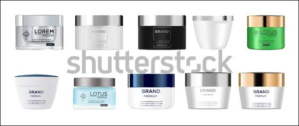 Set Vector Blank Plastic Jar Mockup Templates