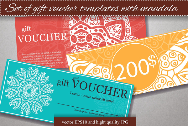 Set of Gift Voucher Templates