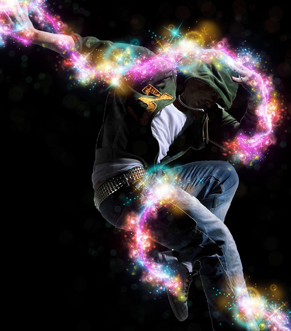 Shiny Glow Streaks Photoshop Action