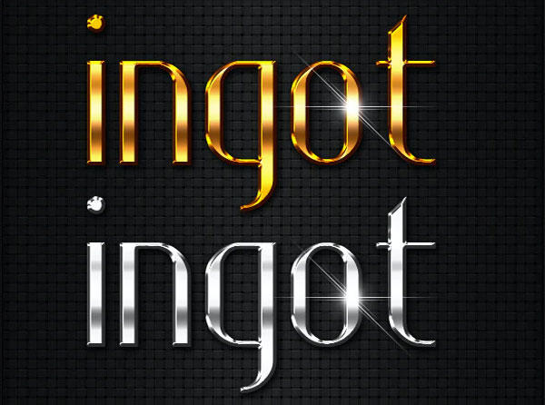 Shiny Gold & Silver Photoshop Text Styles