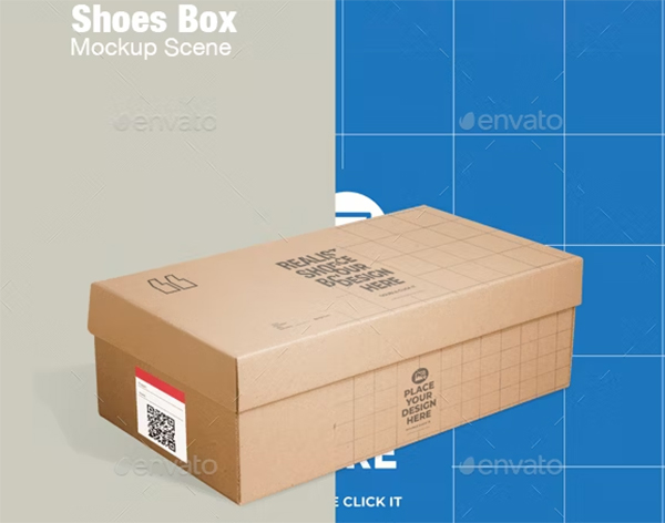 Shoes Box PSD Mockup 
