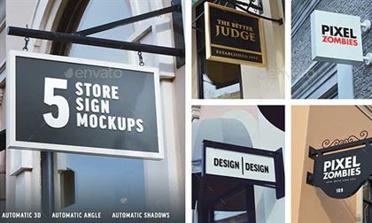 Shop Sign Outdoor Logo Mockup