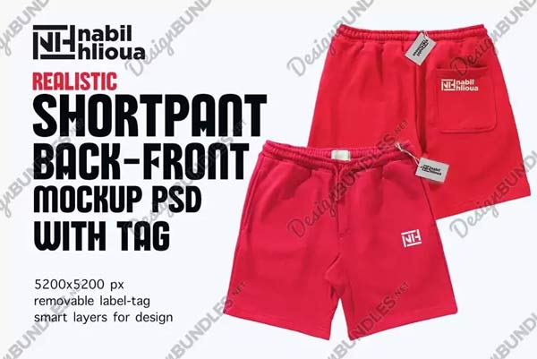 Shorts Mockup PNG Template