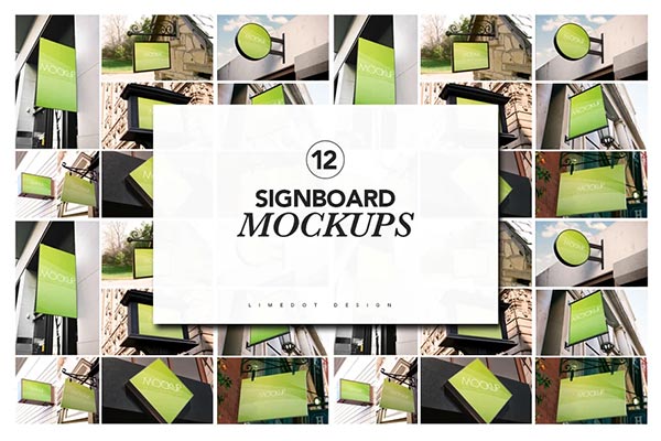 Signboard Display Sign Mockups