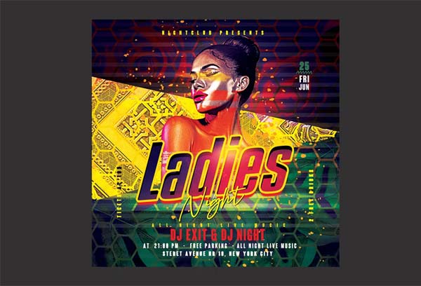 Silent Ladies Night Party Flyer Design