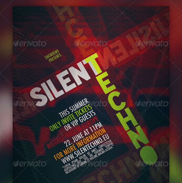 Silent Night Techno Flyer Template