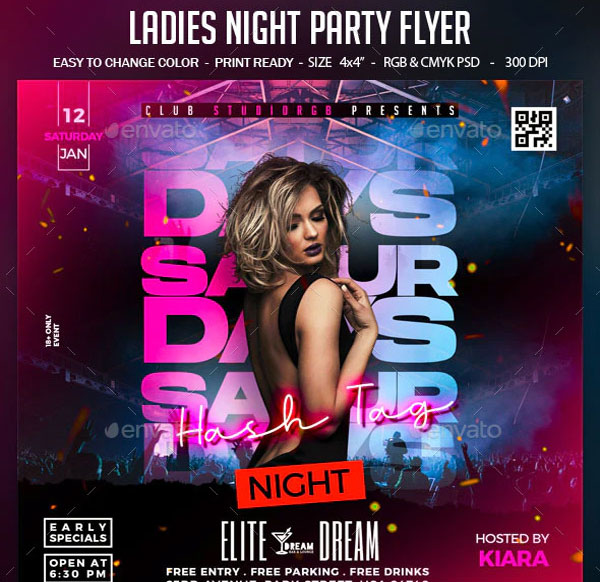 Simple Ladies Night Party Flyer