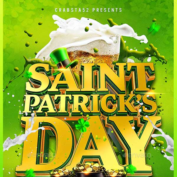 Simple Patricks Day Flyer Template