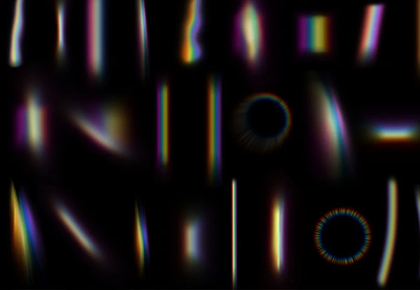 Simple Rainbow Light Leak Overlays