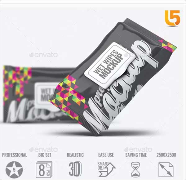 Simple Wet Wipes Mockup Templates