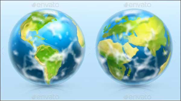 Simple 3D Low Poly Earth