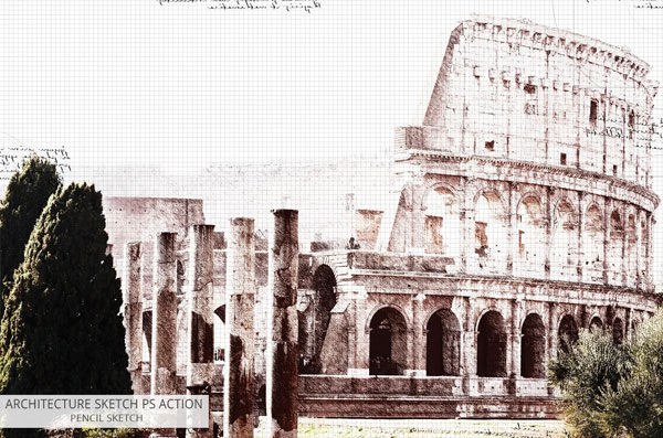 Simple Architecture Sketch Photoshop Action