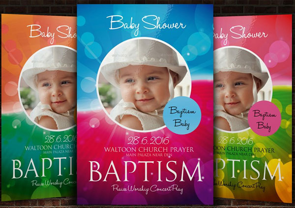 Simple Baptize Church Flyer Template