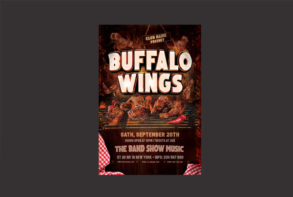 Simple Chicken Buffalo Wings Flyer