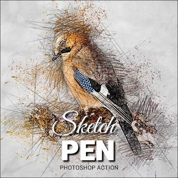 Simple Digital Pen Sketch Photoshop Action