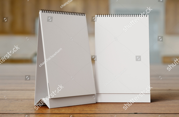 Simple Empty Desk Calendar Mockup