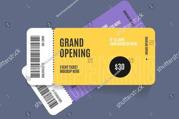 Simple Event Ticket Design Word