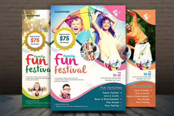 Simple Family Fun Day Flyer Template