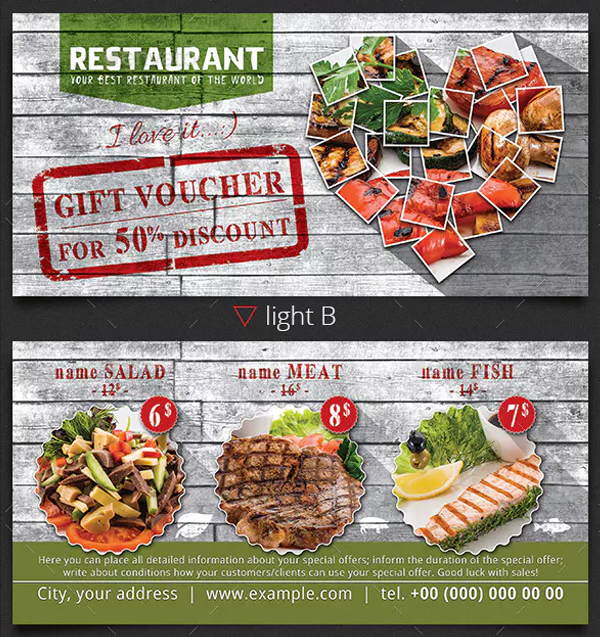 Simple Food Gift Voucher Template