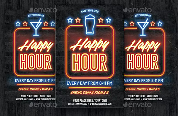 Simple Happy Hour Flyer Template