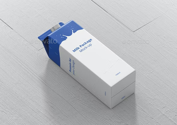 Simple Milk Or Juice Carton Box Mockup