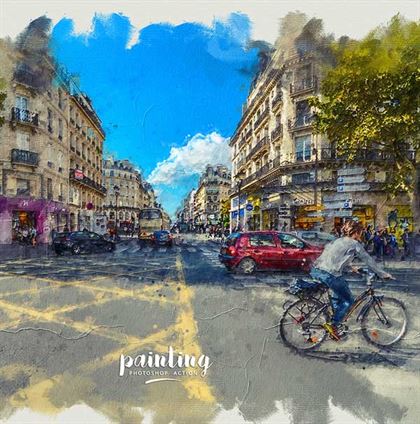 Simple Painting Photoshop Action Templates