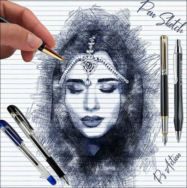 Simple Pen Sketch Photoshop Action