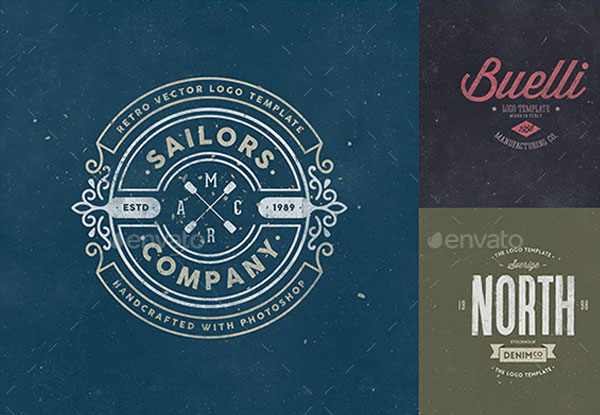 Simple Retro Logo Templates