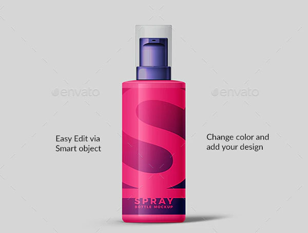 Simple Rounded Plastic Bottle Mockup