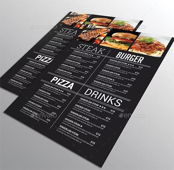 Simple Typography Menu Flyer