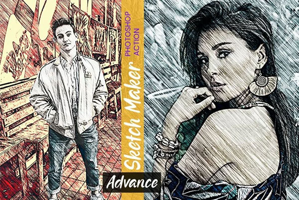Sketch Maker Outline Photoshop Actions