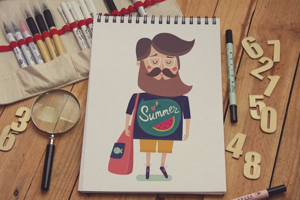 Sketchbook Vertical Mockup