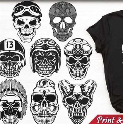 Skull Set Photoshop Action Templates