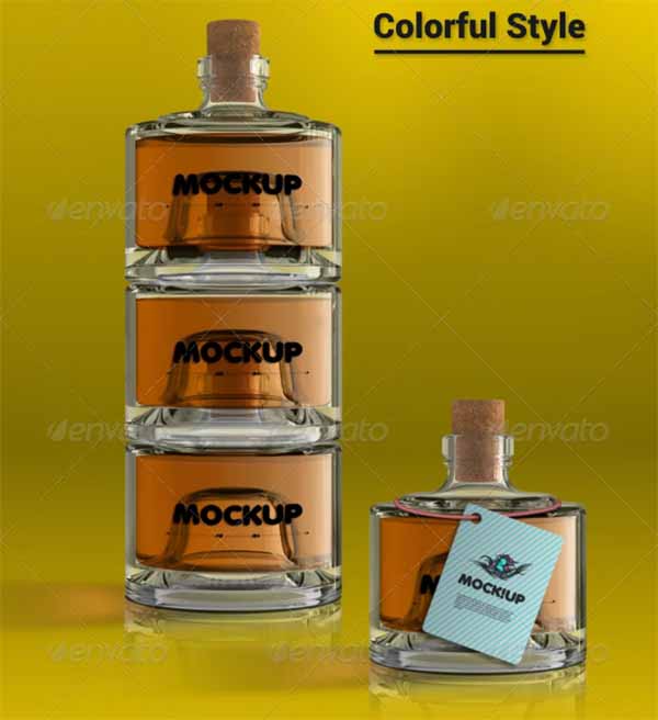 Small Glass Bottles Mockup