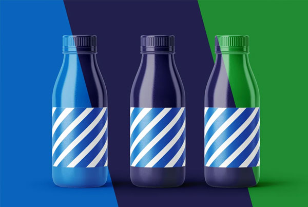 Small Yogurt & Milk Plastic Bottle Mockup