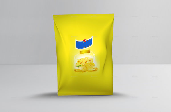 Small Size Potato Chips Bag Mockup