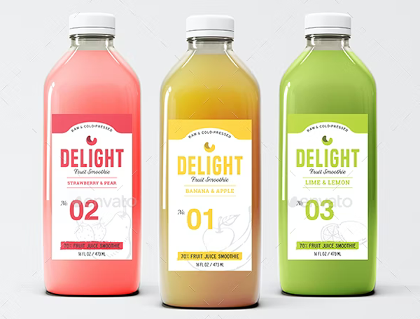 Smoothie Juice Bottle Label Templates